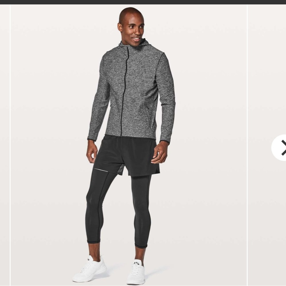 Lululemon men’s Surge Warm Full Zip - heathered black - size XS